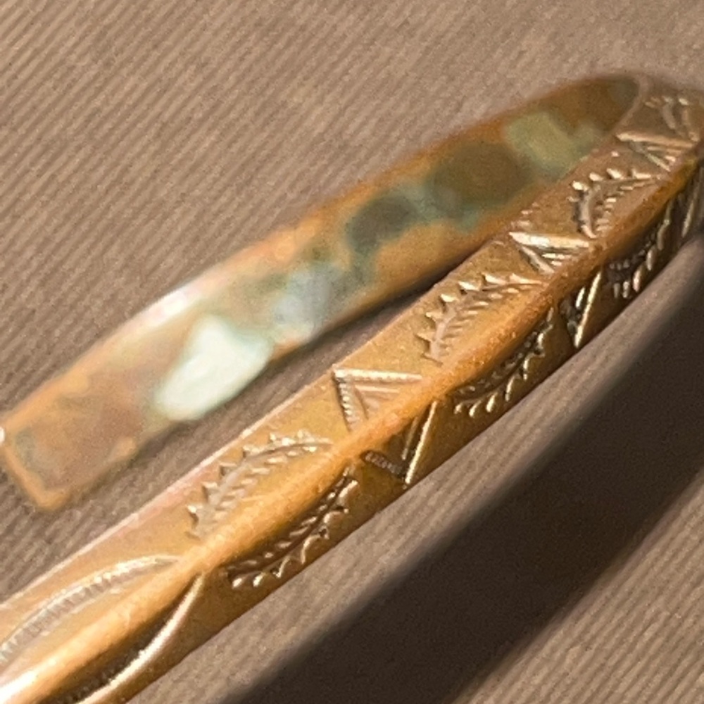 Native American signed Tooled Copper Cuff Bracelet authentic souvenir